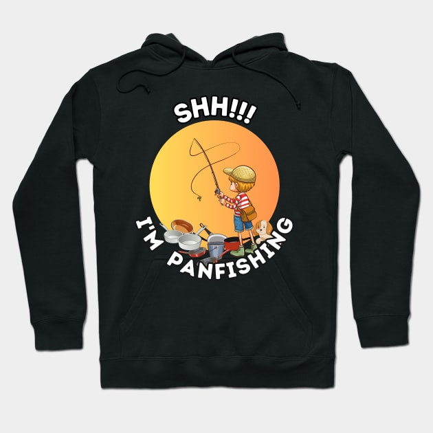 Cute funny little angler fishing for pan fish Hoodie by Shean Fritts 